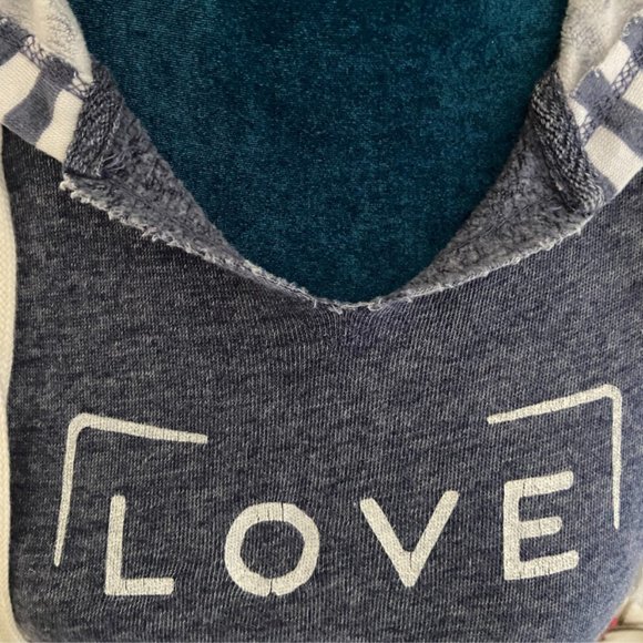 CLOSE OUT SALE! SuperLoveTees Love Each Other Fleece Hoodie With Stripes - Picture 5 of 13